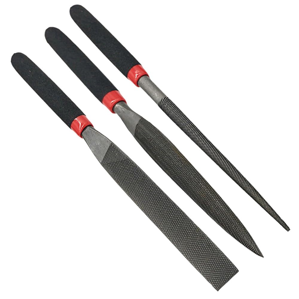 3PCS Mini Steel Files Needle File Flat for Stone Glass Metal Carving Craft Filing Woodworking Hand Tool(Set)