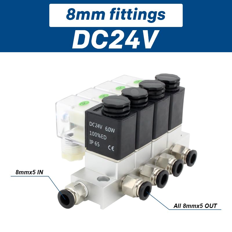 Solénoïde normalement fermé 2V025-08 pour résoudre les fuites pneumatiques DC24V - 3
