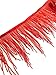 Labellezalady 1Meter/39 Gold Silver Red Black Beads Wavy Water Shape Fringe Trim Beads Fringe Belt Trim Ribbon Tassel Chain for Clothing,Gift Pack,Shose,hat DIY Decoration (Red-2401, TR2401)