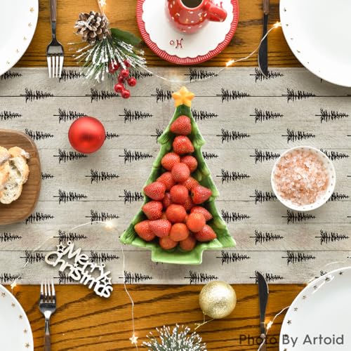 Image of Artoid Mode Xmas Tree Christmas Table Runner Home Party Decor 13x72 Inch