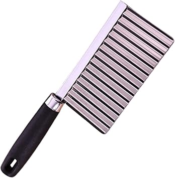 S & S PRODUCTS Potato Crinkle Cutter Stainless Steel French Fries Vegetable Cutter Potato Spiral Wavy Cutter for Vegetables, Cucumber Carrot, Chips, Butter, and Fruit