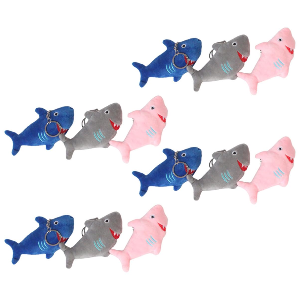BESPORTBLE 12Pcs Adorable Shark Plush Keychains Cute Sea Animal Backpack Pendants and Lovely Stuffed Key Rings for Bag Decoration