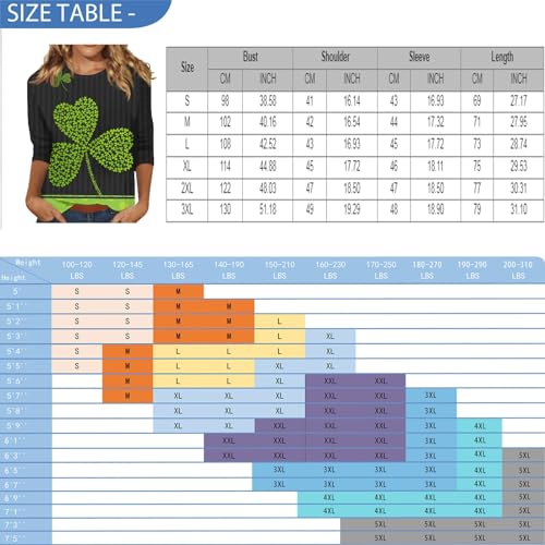 St Patricks Day Shirt for Women, 3/4 Sleeve Green Irish Shamrock T-Shirt Cute Graphic Tees 2024 6 St Patricks Day Shirt for Women, 3/4 Sleeve Green Irish Shamrock T-Shirt Cute Graphic Tees 2024 - Image 5