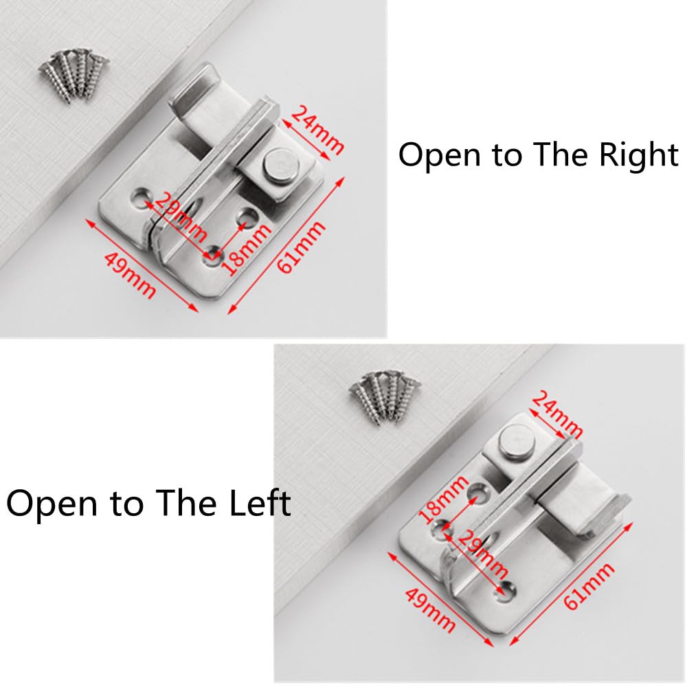 2 Serrature Scorrevoli In Acciaio Inox - Bullone Di Sicurezza Per Porte E Finestre - Foto 10