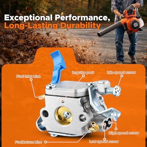 MOTOALL 590460102 Carburetor for Husqvarna125B 125BX 125BVX Leaf Blower Trimmer for Zama C1Q-W37 Carb 545 08 18-11 581798001 545081811 545112101 with Air Filter Fuel Line Kit by MOTOALL - Image 4