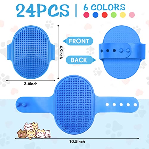 Bokon 24 Pieces Dog Grooming Brush Dog Shampoo Bath Brush Bulk Soothing Massage Rubber Comb With Adjustable Ring Handle For Short Long Haired Pets Dogs Cats Washing Brush Homes Bathing Supplies #TOP1