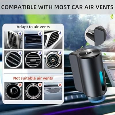 Car Air Freshener Diffuser, Smart Car Air Freshener, Car Diffuser Air Freshener with Three Adjustable Modes, Aromatizante Para Carro with 3pcs Essential Oil, Car Fresheners Long Lasting