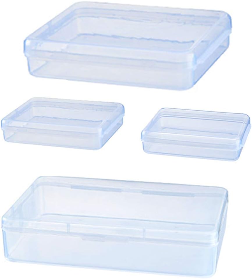 thovorrnlCHULAI 4 Pack Clear Plastic Storage Case Organizer for Face Cover Portable Face Cover Container Box Dustproof Pollution Prevention Storage Clip Organizer Perfect for Storing and Protecting
