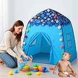 Tenda Azul Estrelado Linda Toca Barraca Para Meninos E Meninas, Presente Para Meninos E Meninas, Brinquedoteca Para Casa Ao Ar Livre (Tenda Astronauta)