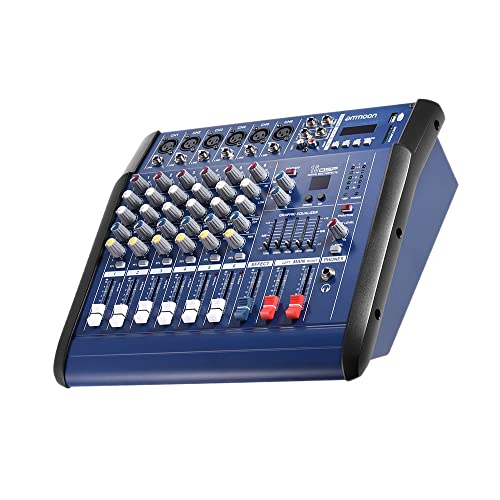 Btuty 6 Channels Digital Mic Line Audio Mixing Console Power Mixer Amplifier With 48V Phantom Power Usb Slot For Recording Dj Stage Karaoke #TOP4