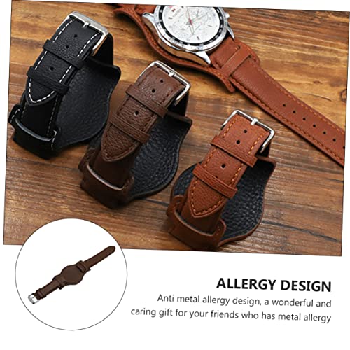 BESTYASH 1pc Premium Leather Watchband -metal Allergy Strap for Watches and Stylish Replacement Wristband for Casual Wear and Special Occasions2