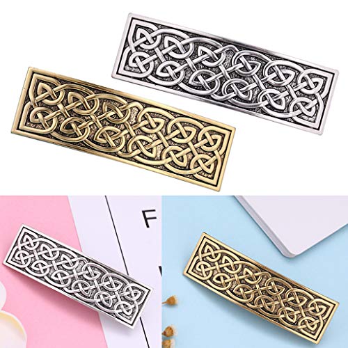 kowaku Presilha feminina feita à mão estilo retrô metal francês - prata, 78 mm