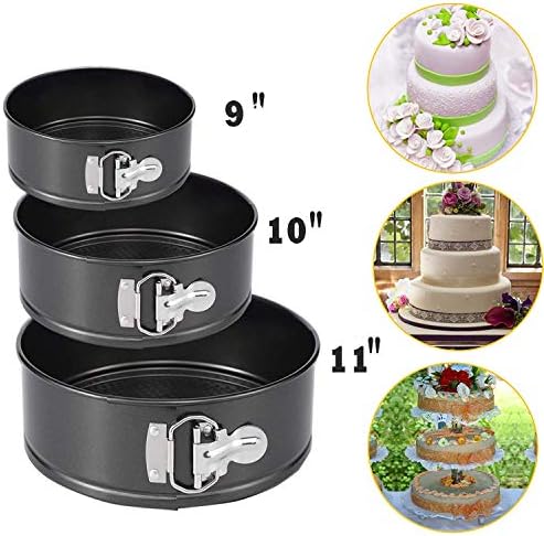 Springform Pan Set, Cake Mold Set, Nonstick Leakproof 3pcs 9"/10"/11" Round Cake Pan Set, Used for Bakeware Cheesecake for Party, Home Gathering, Kitchen, Feast and Holidays
