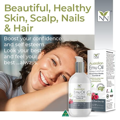 Miniatura 8 de Y-Not Natural - Aceite de emu orgánico farmacéutico 100% puro de 6.8fl oz  Aceite de omega 3, 6 y 9 aborígenes con infusión de rosa wardia para