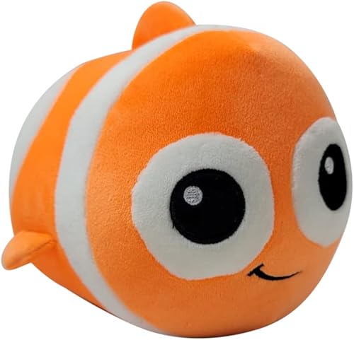 Forest & Twelfth Juguete de peluche de pez payaso de 8 pulgadas, suave e hinchado, peluche suave y esponjoso, relleno ultrasuave, gran idea de