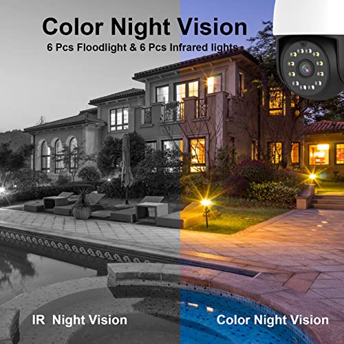 Dosilkc 4K 8Mp Security Cameras Outdoor, 360° Ptz Outdoor Camera Auto Tracking, Starlight Color Night Vision Cameras For Home Security, Wifi Ip Surveillance Camera With 2-Way Talk, Motion Detection #TOP2
