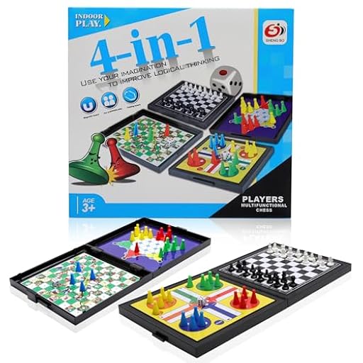 APOMOONS 4en1 Magnéticos Juegos de Viaje, Juegos de Viaje Clásicos Magnéticos Juego Magnético Portátil Ajedrez Magnetico Ajedrez Volador Portátil para Familia,Vacaciones,Fiesta | Ya disponible en tu tienda friki favorita! En mundofriki.es!