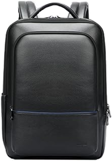 BOPai Genuine Leather Backpack for Men Multi-Function 15.6 inch Laptop Premium Executive Business Travel Friendly Smart Rucksack Anti Theft Large Capacity Office Classic Black