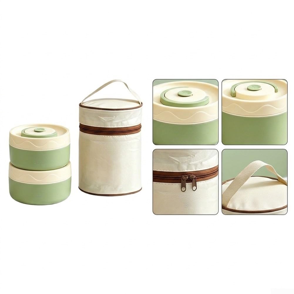 Contenitori Pranzo Ceramica e PP Isolati 750ml Totali(Green)