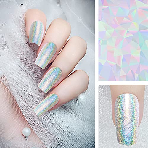 Supwee Universal Holographic Gel Polish Silver Glitter Nail Polish Gel Laser Nail Gel Polish Glossy Iridescent Mermaid Effect Varnish Soak Off Uv Gel Nail Art For Nail Salon 10Ml(0.33Fl.oz) #TOP4