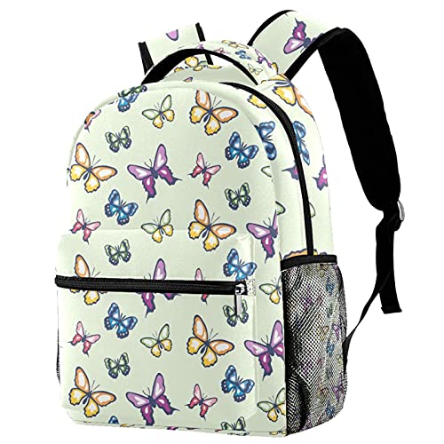 Sac à dos ordinateur papillons multicolores pour le bureau et les cours