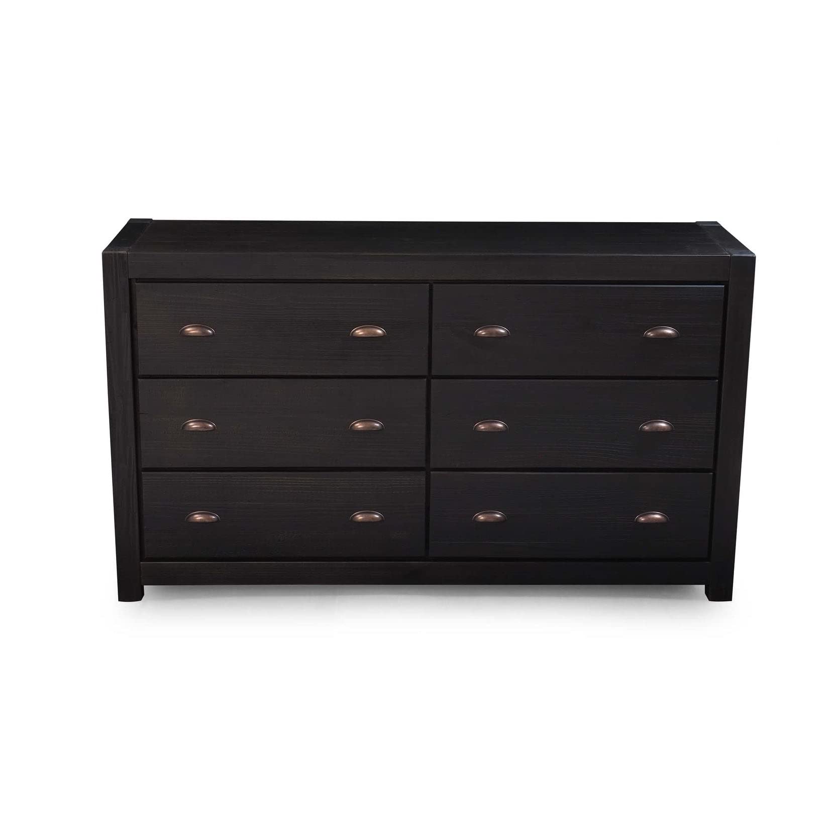 Grain Wood Furniture Montauk 6-Drawer Dresser, Farmhouse Black(BOX 2 OF 2 ONLY)