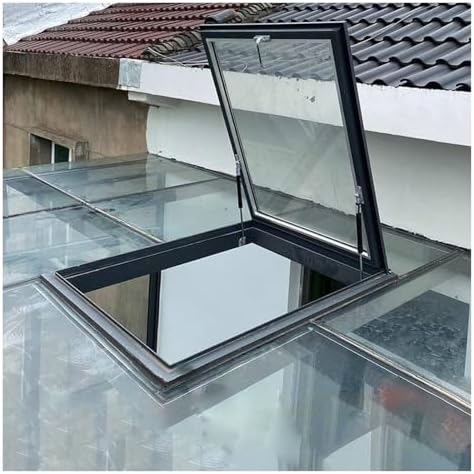 High Transparency Manual Ventilated Skylight for Home, Sunroom, Attic & Basement - Easy Install Roof Window (24x28 inch / 61x71 cm) for Daylighting