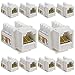 Cmple - 10 Pack Cat6 Keystone Jack Insert Punch Down RJ45 Connectors RJ45 Keystone Jack 90 Degree Female for Wall Plates, Patch Panels, Patch Cables, Ethernet Cables - White