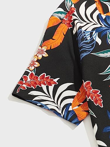 Romwe Men's Summer Graphic Print T Shirt And Shorts Set Tracksuit 2 Piece Outfits Multi And Orange Xxl #TOP3