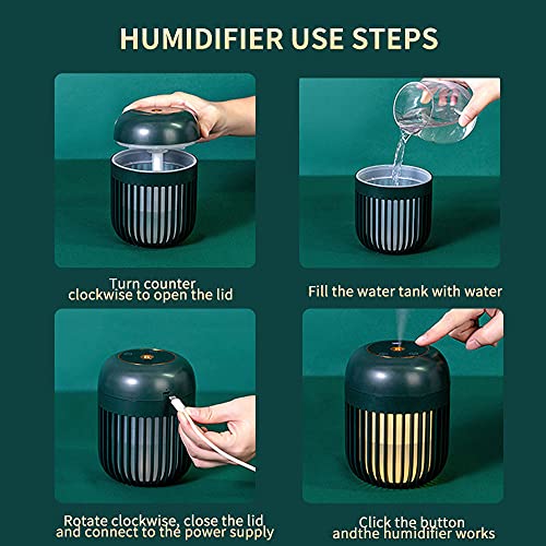 Portable Mini Cool Mist Battery Humidifiers,600Ml Usb Personal Desktop Humidifier,2000Mah Battery With Digital Display,Night-Light Battery Humidifier For Bedroom,Office,Home,Travel,Plant (White)… #TOP6