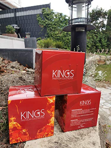 4kg Kings Shisha Kohle: 26er Kings Premium Shisha Kohle Naturkohle Hochwertige Kokoskohle Briketts für Wasserpfeife… – Bild 7