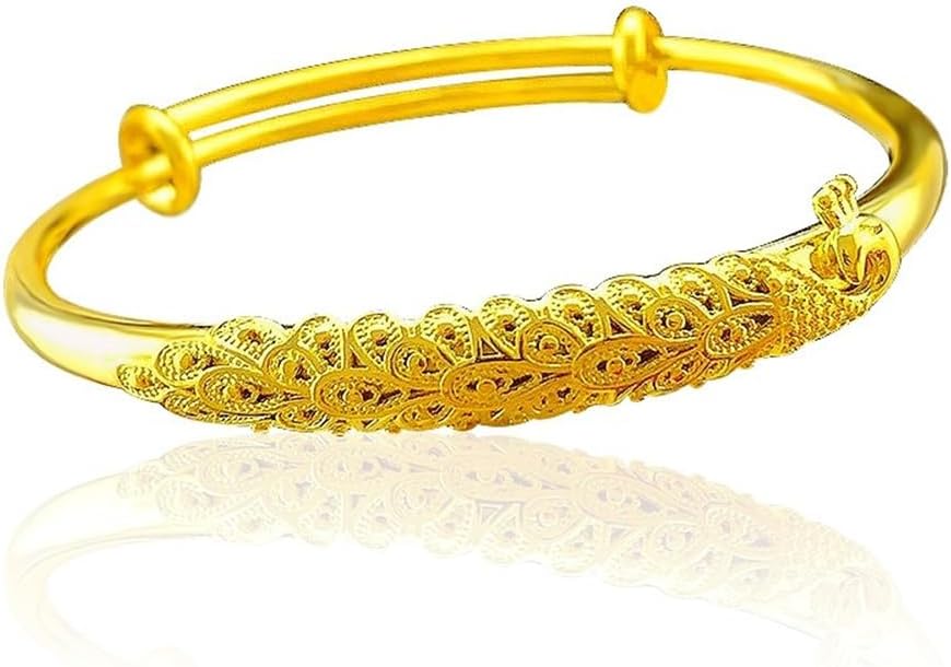 18k Gold Filled Bangle Bracelets for Women,Gold Plated