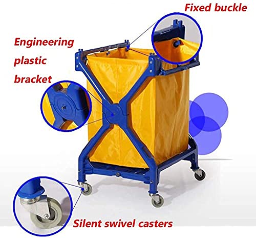 DFEDHF Movable Trolleys Laundry Trolley with 4Ers Hotel Collection Service Cart Laundry Room Folding Hand Push Work Cleaning Trolly