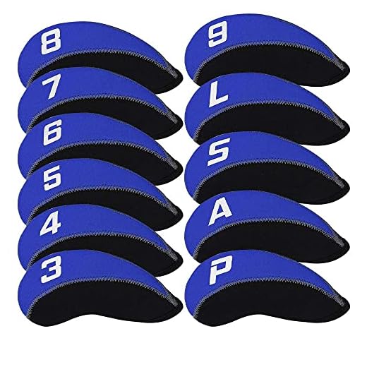Craftsman Golf 11pcs/Set Neoprene Iron Headcover Set with Large No. for All Brands Callaway,Ping,Taylormade,Cobra Etc. (Blue & Black)