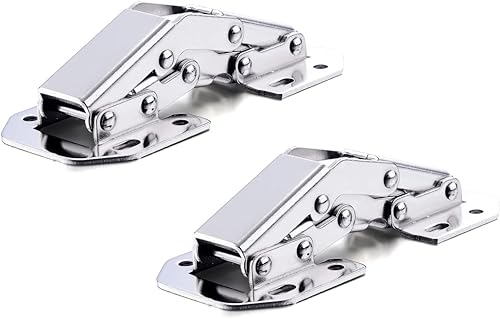 Miniatura 3 de Qrity Paquete de 2 bisagras ocultas para puerta de armario de cocina, no requiere ranuras, fácil de instalar