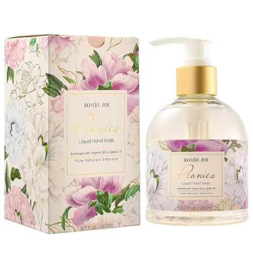 Image of ROMIIE ZOI Liquid Hand Soap with Gift Box - Peonies - 260ml / 8.7 fl.oz
