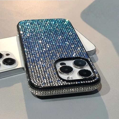 Coque pailletée iPhone 11 Bleu Plus ultra-mince avec strass et protection diamant antichoc