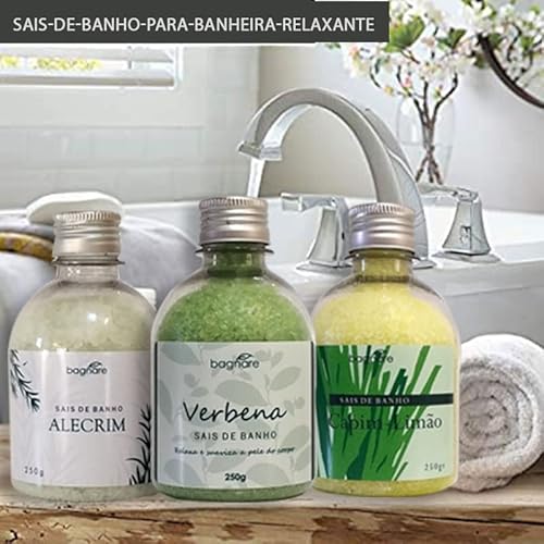 Kit 3 Sais De Banho + 3 Espumas para Banheira Hidromassagem Ofurô com Aromas