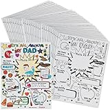 Color Your Own All About Dad Poster - Set of 30 - Father's Day Craft Gifts for Kids and Fun Home Activities