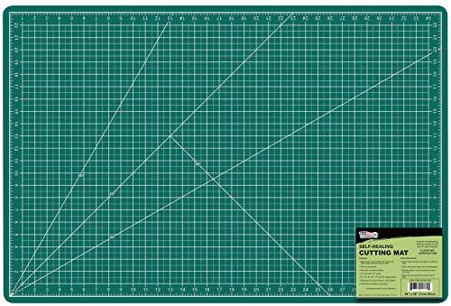 US Art Supply 24" x 36" GREEN/BLACK Professional Self Healing 5-Ply Double Sided Durable Non-Slip Cutting Mat Great for Scrapbooking, Quilting, Sewing and all Arts & Crafts Projects