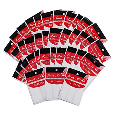 Gogoonly 1368 Pieces 3 French Design Manicure Nail Art Stickers, Self-Adhesive Nail Tips Guides for DIY Decoration Stencil Tools 36 Sheets 3 Designs Cute Easy Nail Art Nail Vinyls Nail Stencil Sheets Cover