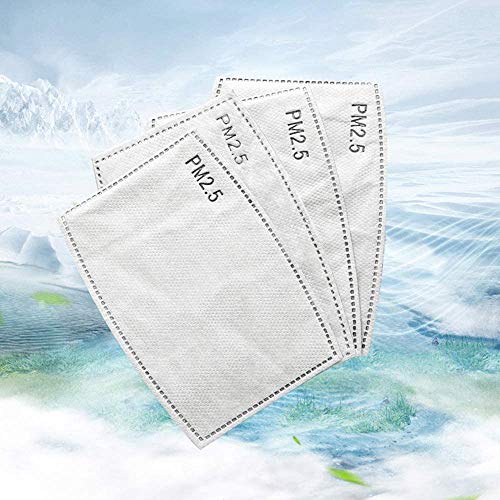 WENYING 50 peças de filtros de carbono ativado PM2.5 5 camadas substituíveis de papel de filtro anti