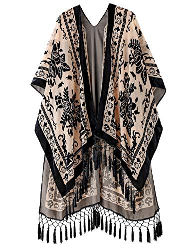 Image of MJ SERECA Women's Casual Long Velvet Kimono