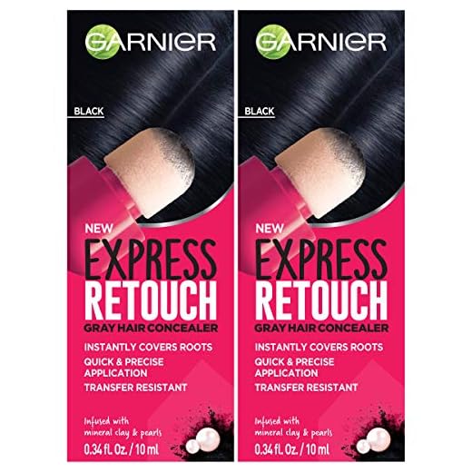 Garnier Hair Color Express retouch gray hair concealer, instant gray coverage, Black, 0.68 Fluid Ounce
