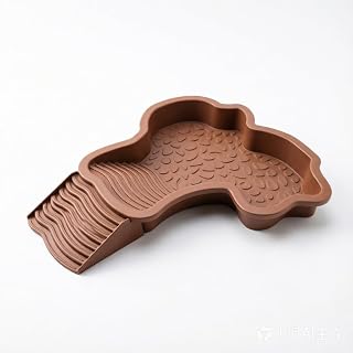 Large Reptile Bathing Pool, Tortoise Food Water Bowls with Ramp, Reptile Feeding Dish Water Bowl Bathing Pool (Red, Extra Large)