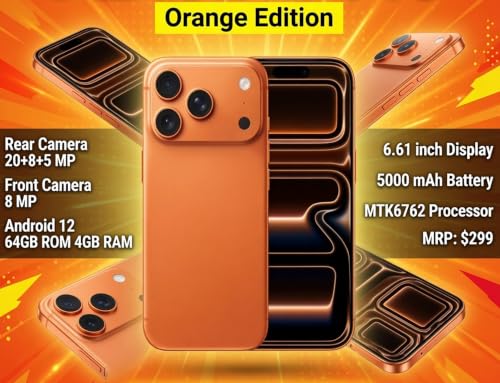 Image of Peace I17 Pro (Cosmic Orange) 5G 6GB /64GB Smartphone (Orange)