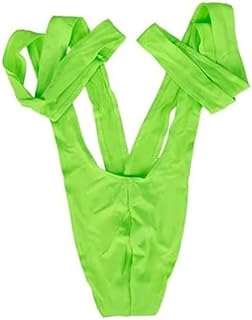 HENWUBEI Men's Borot Mankini Man Underwear Swimwear Thong Stag Do Fancy Dress Costume, Green
