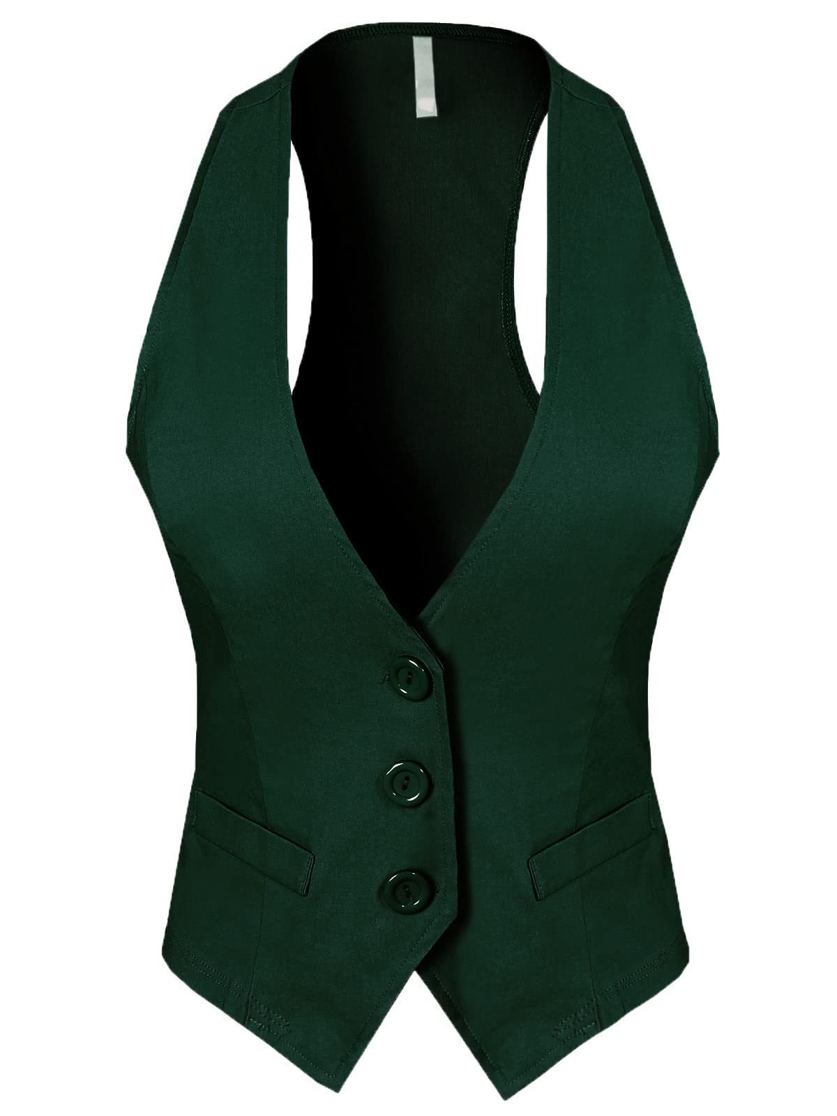 Design by Olivia Women's Dressy Casual Versatile Racerback Vest Tuxedo Suit Waistcoat