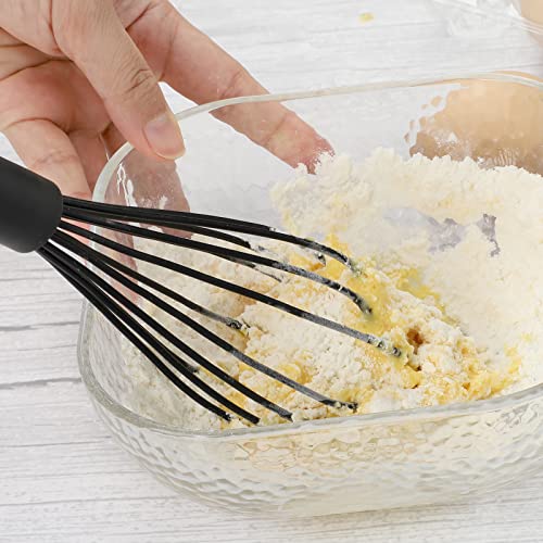 Eekedo Silicone Whisk, 4 Packs Wire Balloon Whisks Egg Beater, Non-Slip Handle Whisk For Non-Stick Cookware Perfect For Cooking, Stirring, Beating And Blending #TOP4