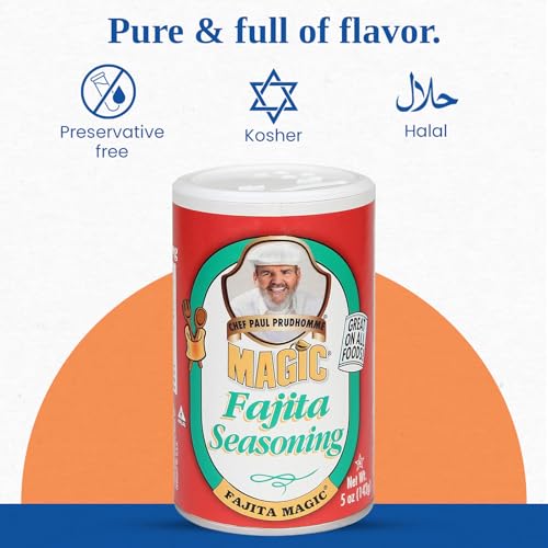 Chef Paul Fajita Magic Seasoning Blends | Authentic Mexican Spice Mix | Taco & Fajita Seasoning | No MSG & Gluten Free | Perfect for Tacos, Enchiladas, Nachos & Refried Beans| 5 Oz (Pack of 1) - Thumbnail 3